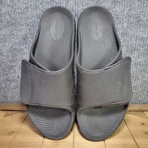 OOFOS OOahh Sport Flex Mens 16 Sandal Matte Black Recovery Slides Comfort Shoes